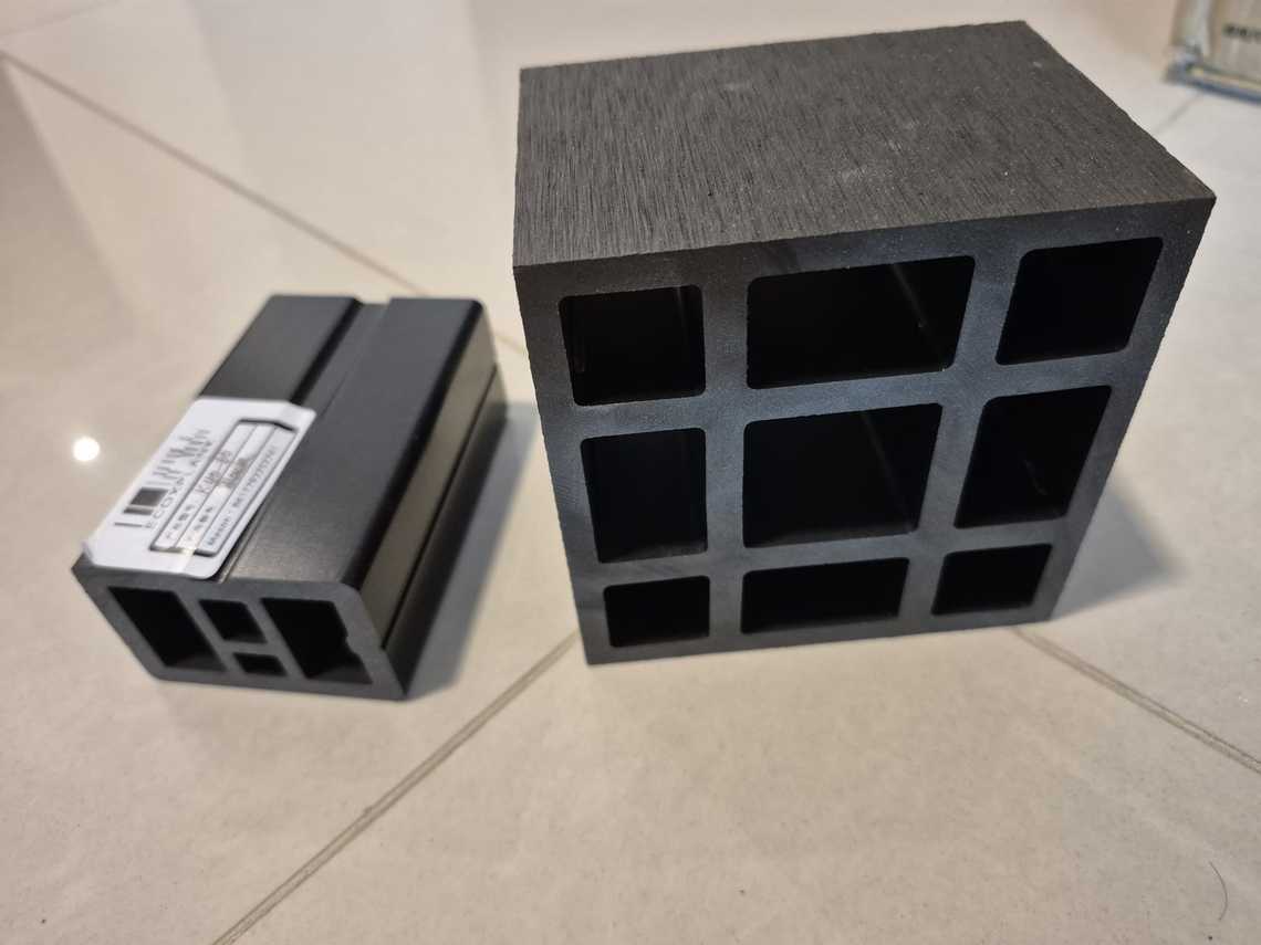 WPC hollow square tube profiles for pergolas