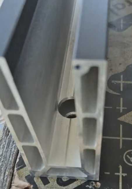Aluminum balustrade U-channel sample showing its profile