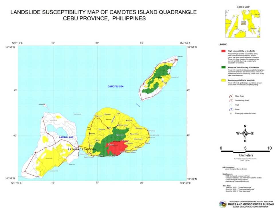 Landslide susceptibility map - red zones are no-build areas